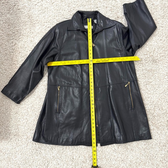 VINTAGE EVAN DAVIES GENUINE LEATHER COAT Size 12 | 100% Lambskin - Picture 14 of 14